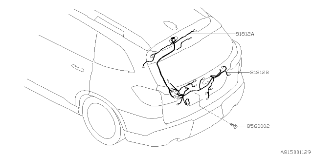 2019 Subaru Ascent Cord Rear Gate LWUSA Diagram for 81817XC50A
