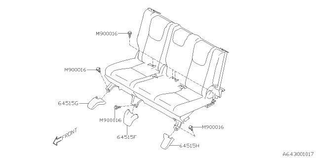 2021 Subaru Ascent Rear Seat 3 Diagram 3