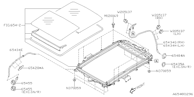 2020 Subaru Ascent Tube Drain Front Diagram for 65475XC000