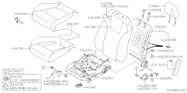 2020 Subaru Ascent Front Seat Diagram 1