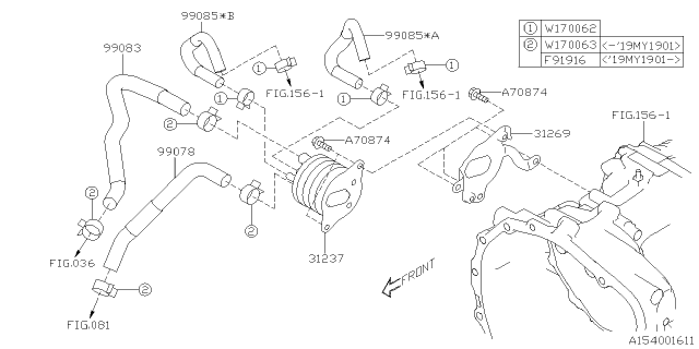 2019 Subaru Ascent Hose Complete-Water Diagram for 99083AA39A