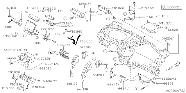 2019 Subaru Ascent Instrument Panel Diagram 1