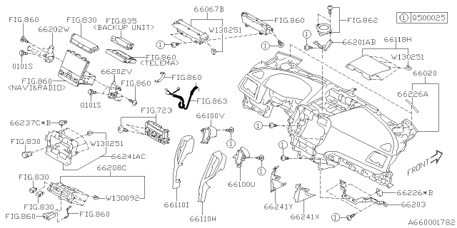 2020 Subaru Ascent Panel DISP Lower SIA Diagram for 66067XC00A