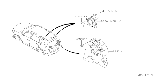 2019 Subaru Ascent Audio Parts - Speaker Diagram 3