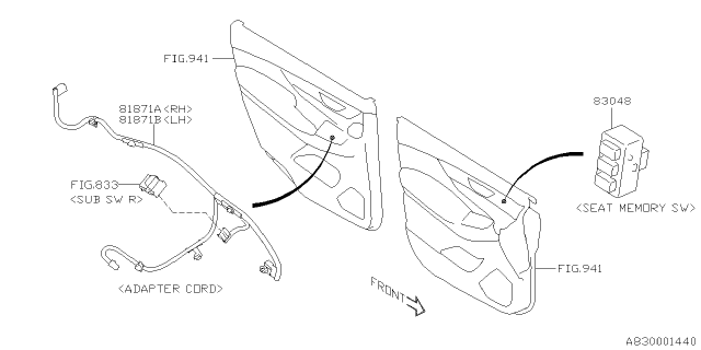 2021 Subaru Ascent Adapter Cord R DRRH Diagram for 81871XC50B