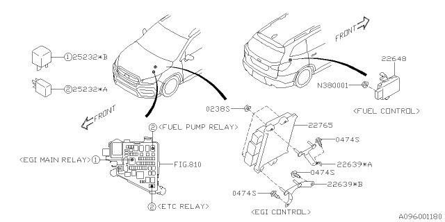 2021 Subaru Ascent E.G.I. Engine Control Module Diagram for 22765AP820