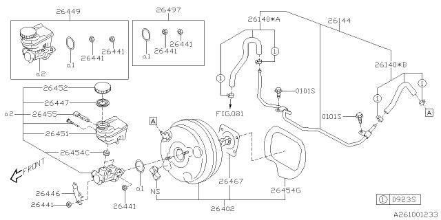 2019 Subaru Ascent Brake System - Master Cylinder Diagram