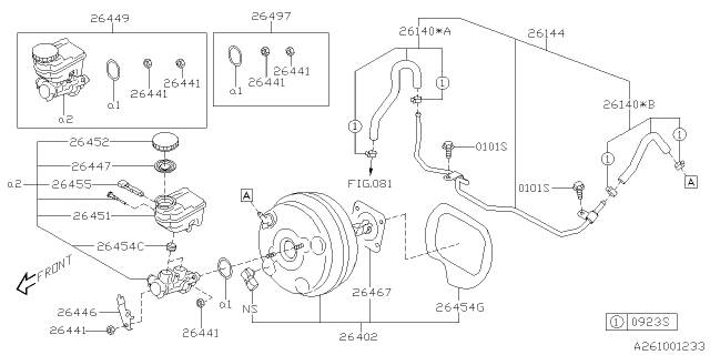 2019 Subaru Ascent Vacuum BSTR Assembly LH Diagram for 26402XC00A