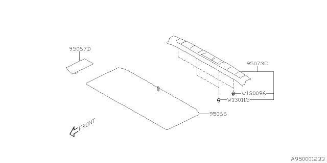 2020 Subaru Ascent Mat Floor Rear Rear Center Diagram for 95066XC00AVH