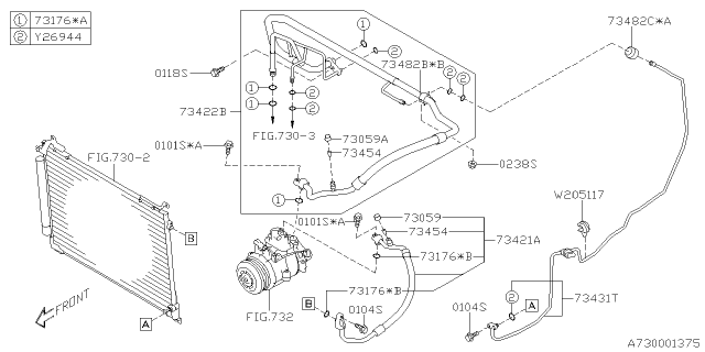 2021 Subaru Ascent Clamp Diagram for 73482XC00A