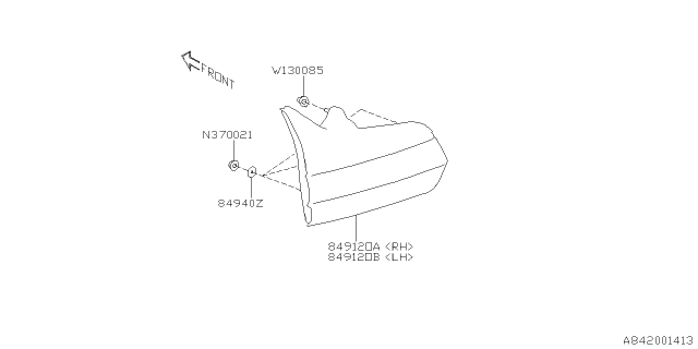 2021 Subaru Ascent Lens & Body COMPLRH Diagram for 84912XC02A