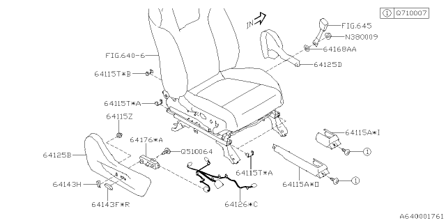 2021 Subaru Ascent Seat Hinge Cover Inner Front RH Diagram for 64115FL24AVH