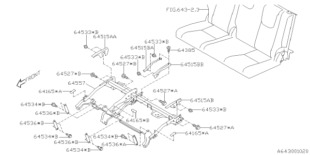 2019 Subaru Ascent Link Plate Diagram for 64536XC02A