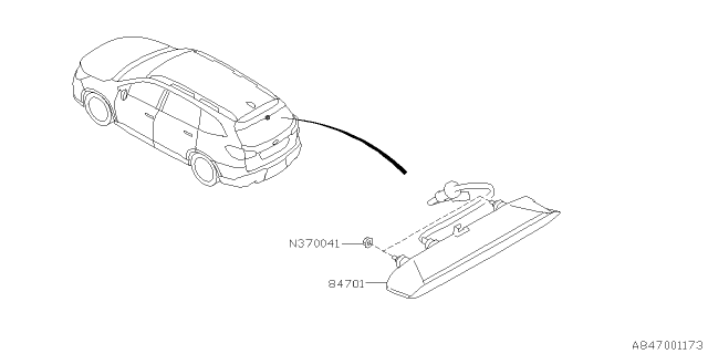 2019 Subaru Ascent High Mount Spoiler Lamp Assembly Diagram for 84751XC00A