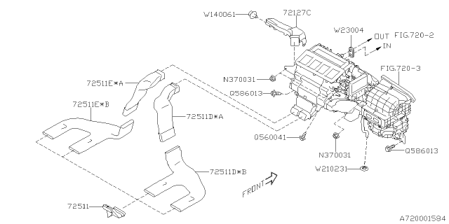 2020 Subaru Ascent Duct Assembly Rear LH Diagram for 72511XC03A