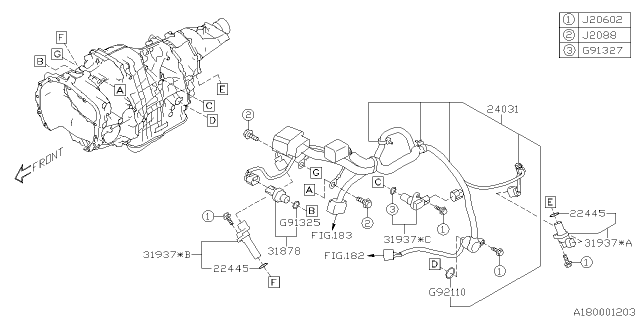 2020 Subaru Ascent Harness Transmission Diagram for 24031AA850