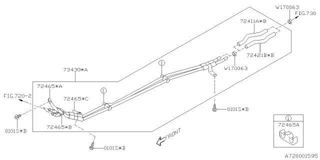 2020 Subaru Ascent Clamp Diagram for 72465XC01A