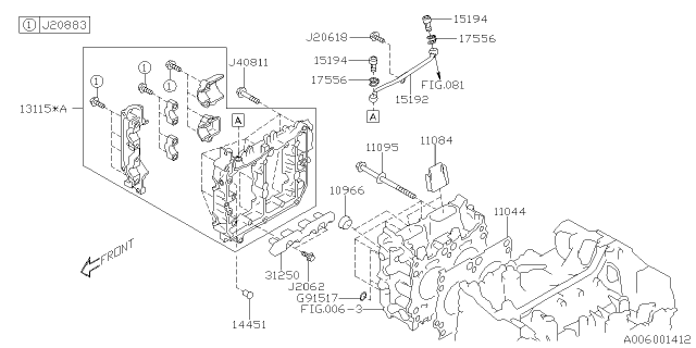 2021 Subaru Ascent Gasket Cylinder Head 2 Diagram for 11044AA890