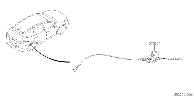 2021 Subaru Ascent Lock Assembly Fuel Diagram for 57310XC00A