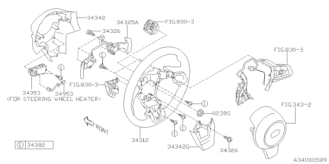 2019 Subaru Ascent Steering Column Diagram 3