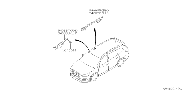 2020 Subaru Ascent Pad Side Rail B RH Diagram for 94088XC02A