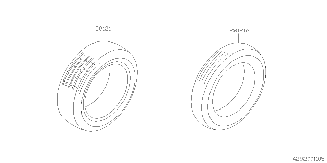 2021 Subaru Ascent Tire T165/90D18 Diagram for 28121XC03A