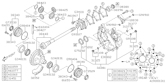 2021 Subaru Ascent Differential - Transmission Diagram