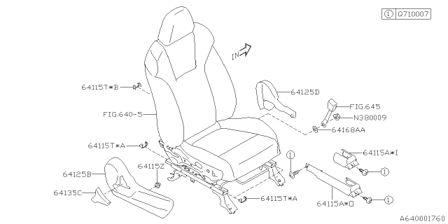 2021 Subaru Ascent RECLINING Lever RH Diagram for 64143FL02AVH