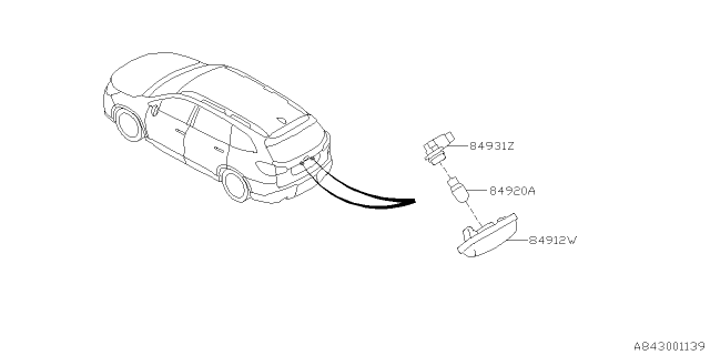 2021 Subaru Ascent Lamp - License Diagram