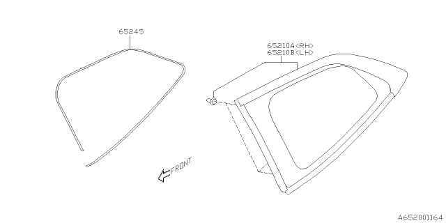 2019 Subaru Ascent Window Glass Assembly Rear Quarter RH Diagram for 65209XC02A