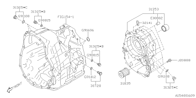 2020 Subaru Ascent Case Complete-INTMD Diagram for 31353AA140