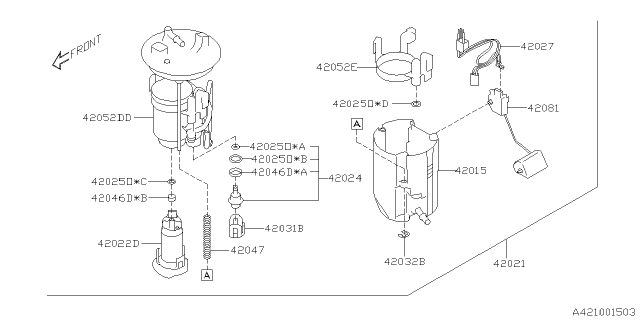 2019 Subaru Ascent Pressure Regulator Diagram for 42024FL000