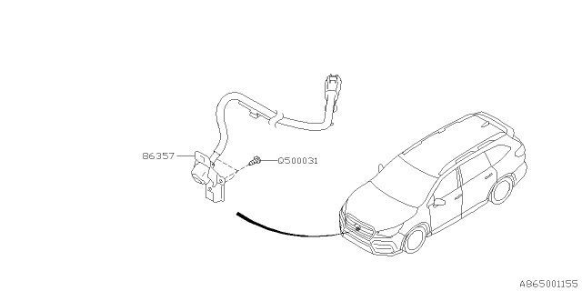 2019 Subaru Ascent Front View Camera Assembly Diagram for 86357XC000
