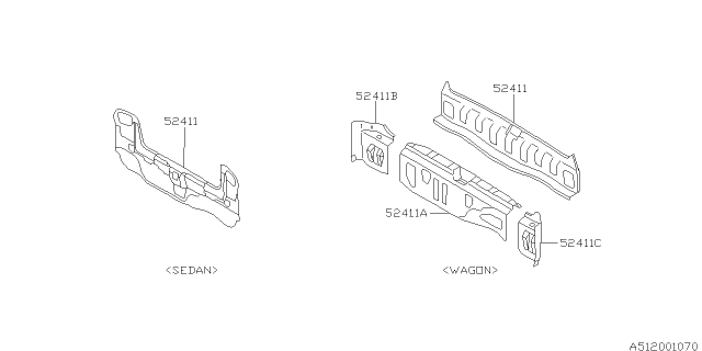 1996 Subaru Outback Floor Panel Diagram 4