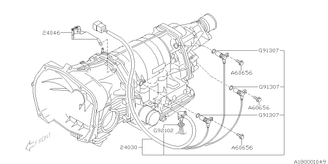 1999 Subaru Outback PT110399 Trans Wiring Har Diagram for 24030AA040
