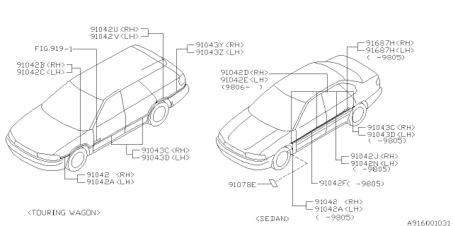 1998 Subaru Outback Stripe Diagram 2