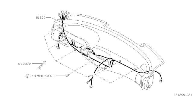 1995 Subaru Legacy Wiring Harness - Instrument Panel Diagram 2