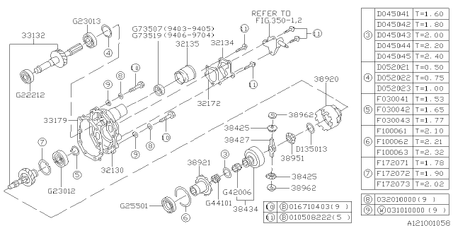 1995 Subaru Legacy Oil Seal Diagram for 806735190