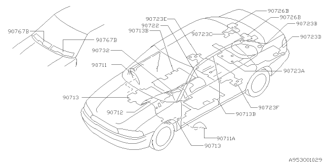 1996 Subaru Outback SILENCER Diagram for 90711AC270