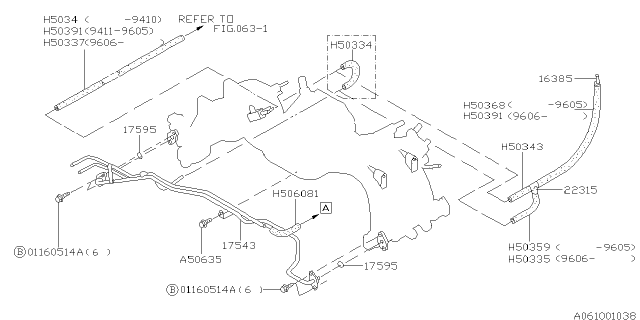 1996 Subaru Outback Return Pipe Diagram for 17543AA150