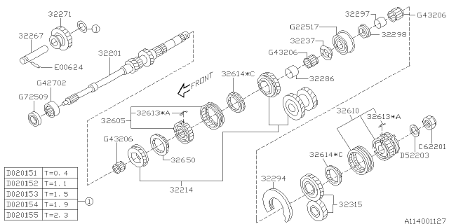 1998 Subaru Outback Main Shaft Diagram 3