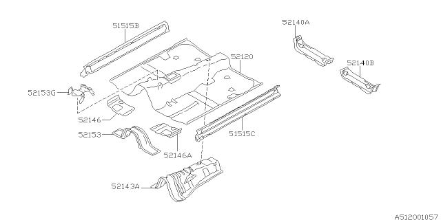 1996 Subaru Legacy Floor Panel Diagram 1