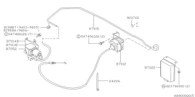 1998 Subaru Outback Cruise Control Equipment Diagram