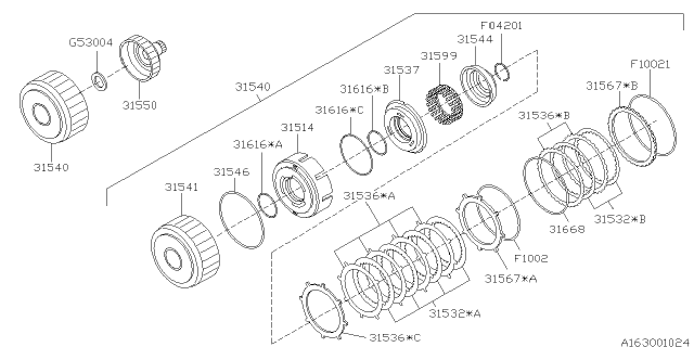 1999 Subaru Outback Plate RETAINER Diagram for 31567AA770