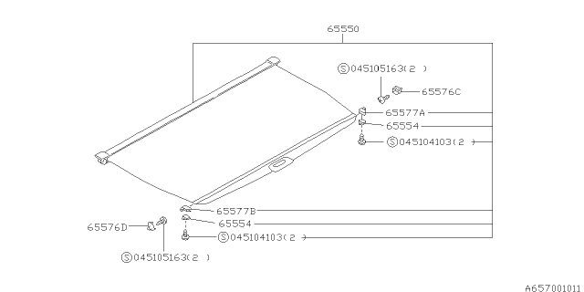 1996 Subaru Outback Tonneau Cover Diagram