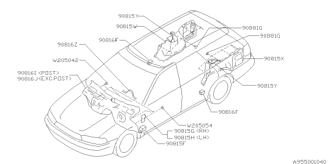 1998 Subaru Outback Clip Diagram for 90815AC280