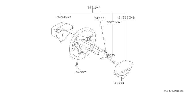 1995 Subaru Legacy Screw Diagram for 34336AC020