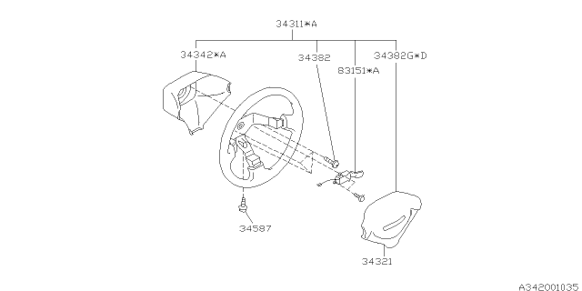 1995 Subaru Legacy Screw Diagram for 34336AC010