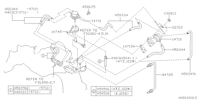 1998 Subaru Legacy Back Pressure TRD Valve Diagram for 14745AA031