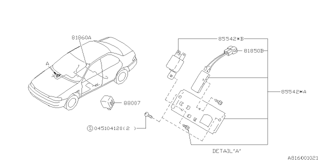 1997 Subaru Outback Harness Floor Diagram for 85521AC240